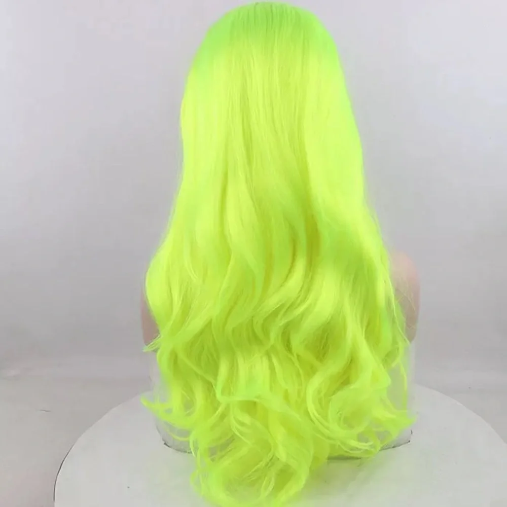 💫NEON LIME GREEN BODY WAVY  LACE FRONT WIG💫 *NEW